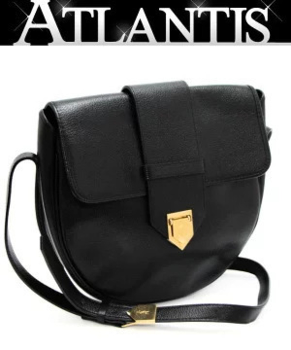 Saint Laurent Yves Leather Shoulder Bag Black